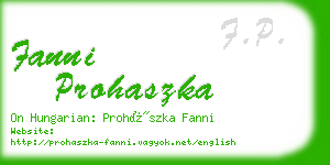 fanni prohaszka business card